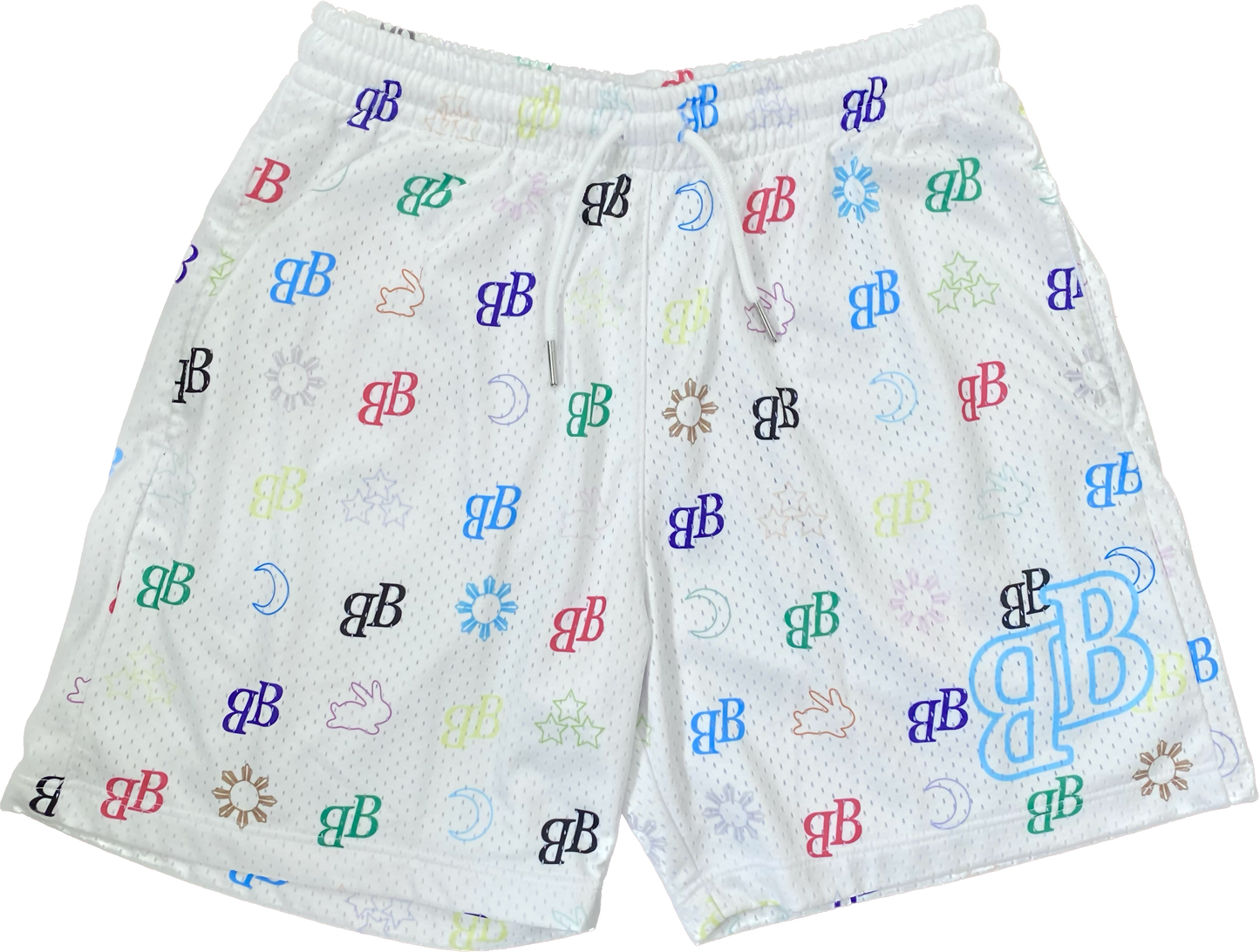 White Monogram Shorts