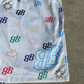 White Monogram Shorts